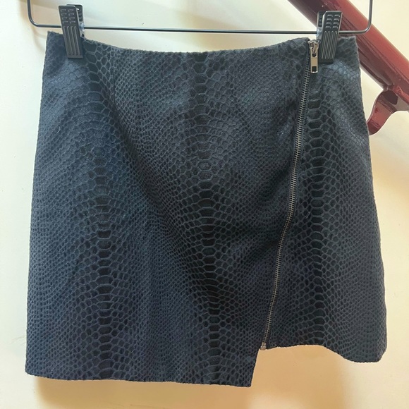 Wells Grace Dresses & Skirts - XS asymmetrical skirt in black snake skin. Like new.